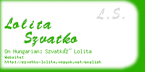 lolita szvatko business card